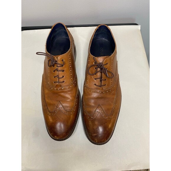 Cole Haan leather wingtip oxfords tan - Picture 1 of 9